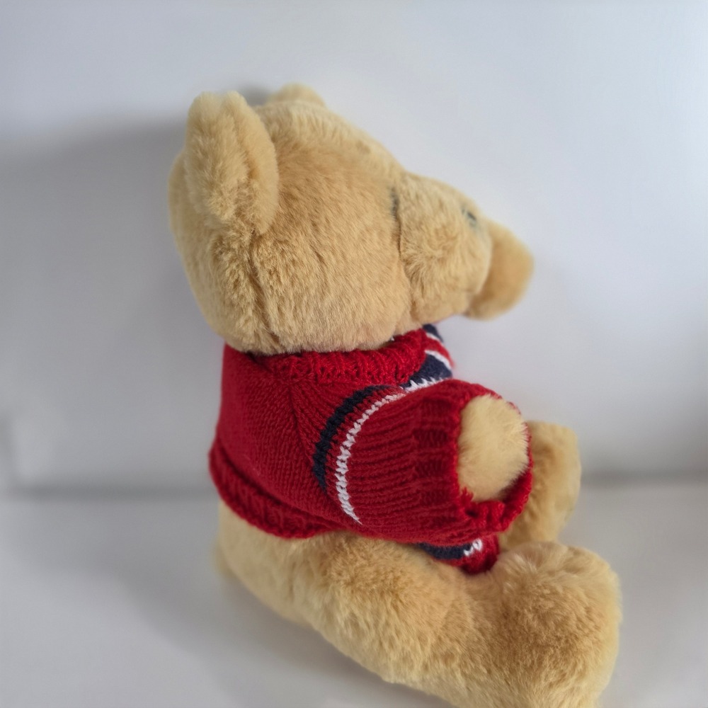 Harrods Knightsbridge Teddy Bear Plush 8" Small London Union Jack Sweater 21cm - Picture 3 of 10